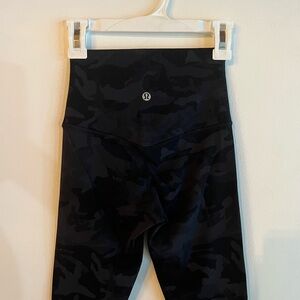 lululemon align leggings black camo size 0 25 inch inseam